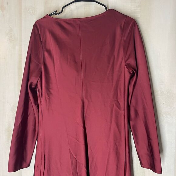 Soft Surroundings Solange Satin Cabernet dress new with tags size 10 cowl neck‎ - Picture 11 of 16
